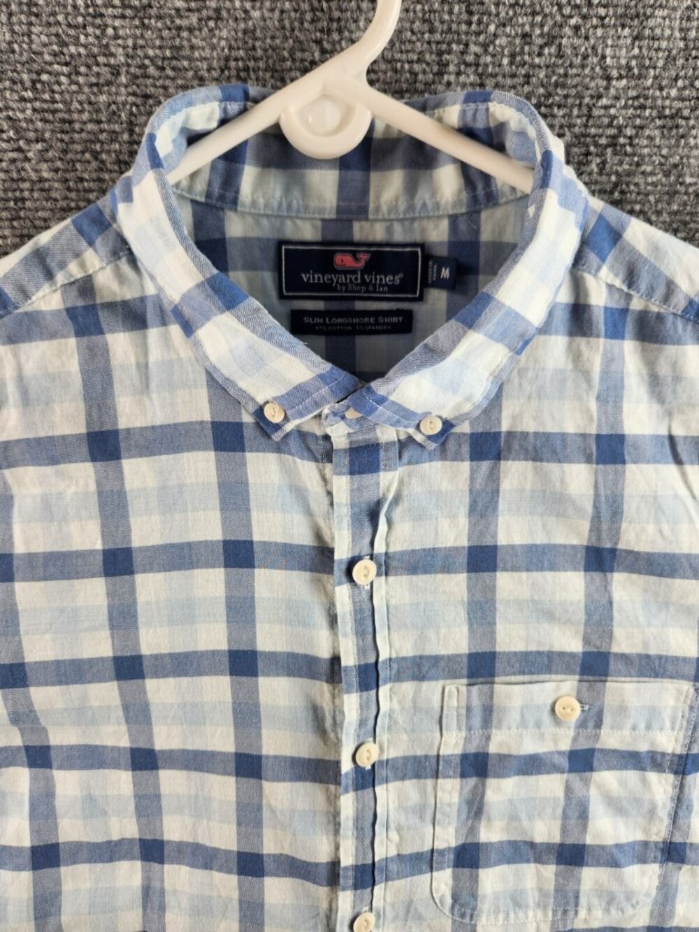 Vineyard Vines Blue Plaid Long Sleeve Button Up Shirt Medium Slim Longshore M